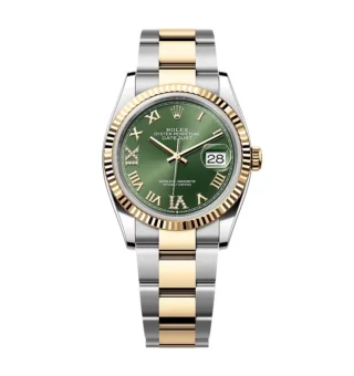 Rolex Datejust Olive Green Roman Diamond Dial 126233-0026 36 mm