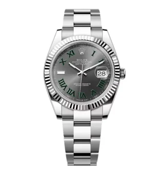 Rolex Datejust Rhodium Dial 126334 "Wimbledon" Flutted/Oyster 41 mm