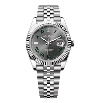 Rolex Datejust Rhodium Dial 126334 "Wimbledon" Flutted/Jubilee 41 mm