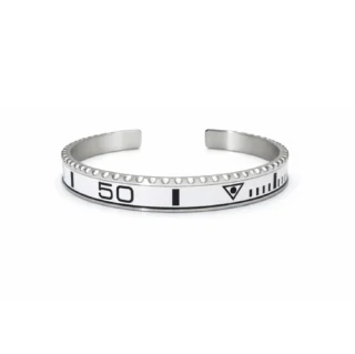 White Titanium Steel Bezel Bracelet