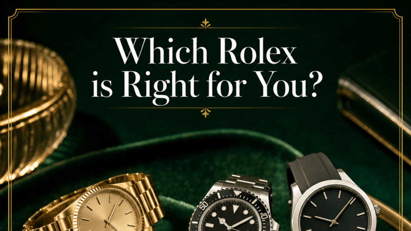 Which is Right for You - Three luxury watches representing classic sporty and modern lifestyles