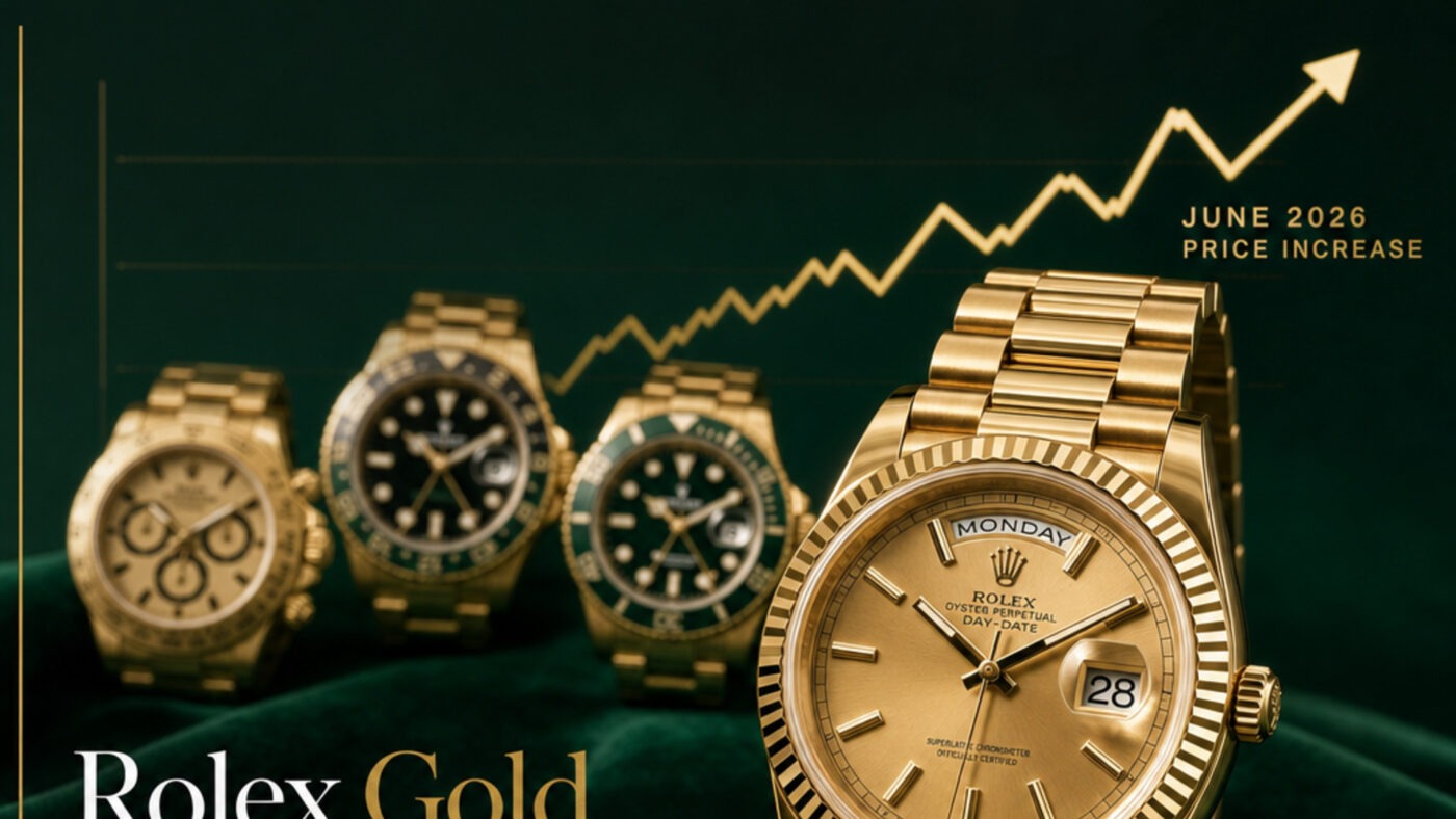 Rolex gold models price increase June 2026 - Day-Date 40 yellow gold ref 228238
