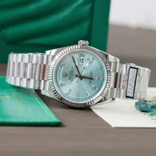 Superclone Rolex Day-Date Ice Blue Diamond Dial 128236-0009 36 mm - Image 4