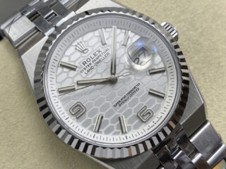 Superclone Rolex Land-Dweller White Honeycomb-Motif Dial 36mm - Image 9