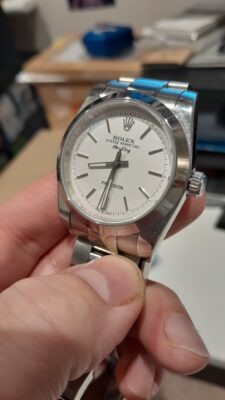 Replica Rolex Air-King Silver Dial 5500 photo review