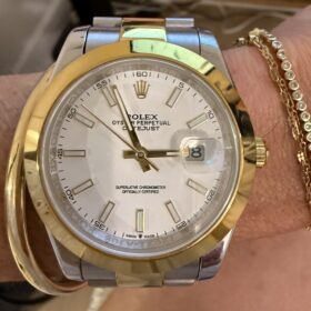 Datejust Two-Tone on wrist closeup