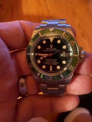 Replica Rolex Submariner Black Dial 16610LV "Kermit" photo review